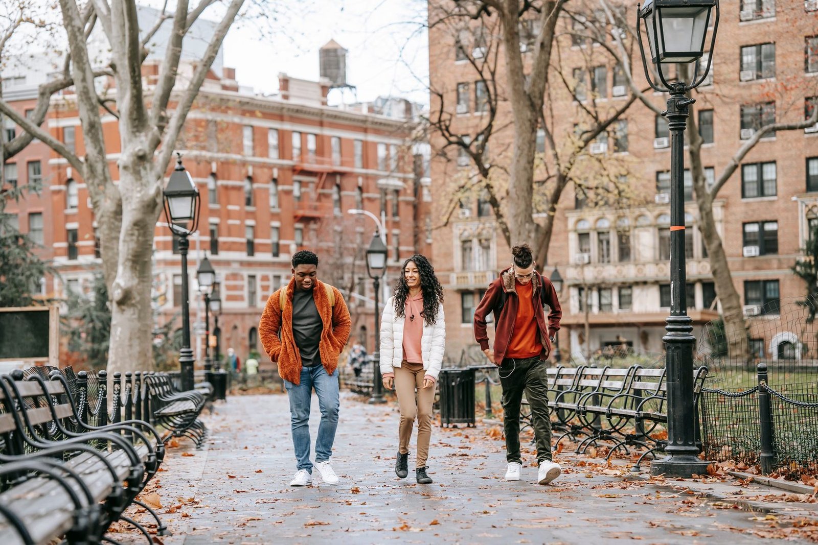 College students walking on campus